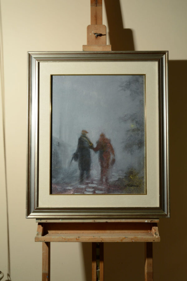 Oil painting on canvas "Seniors in the fog" - Image 2